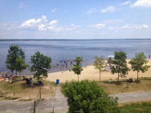 beach from hill