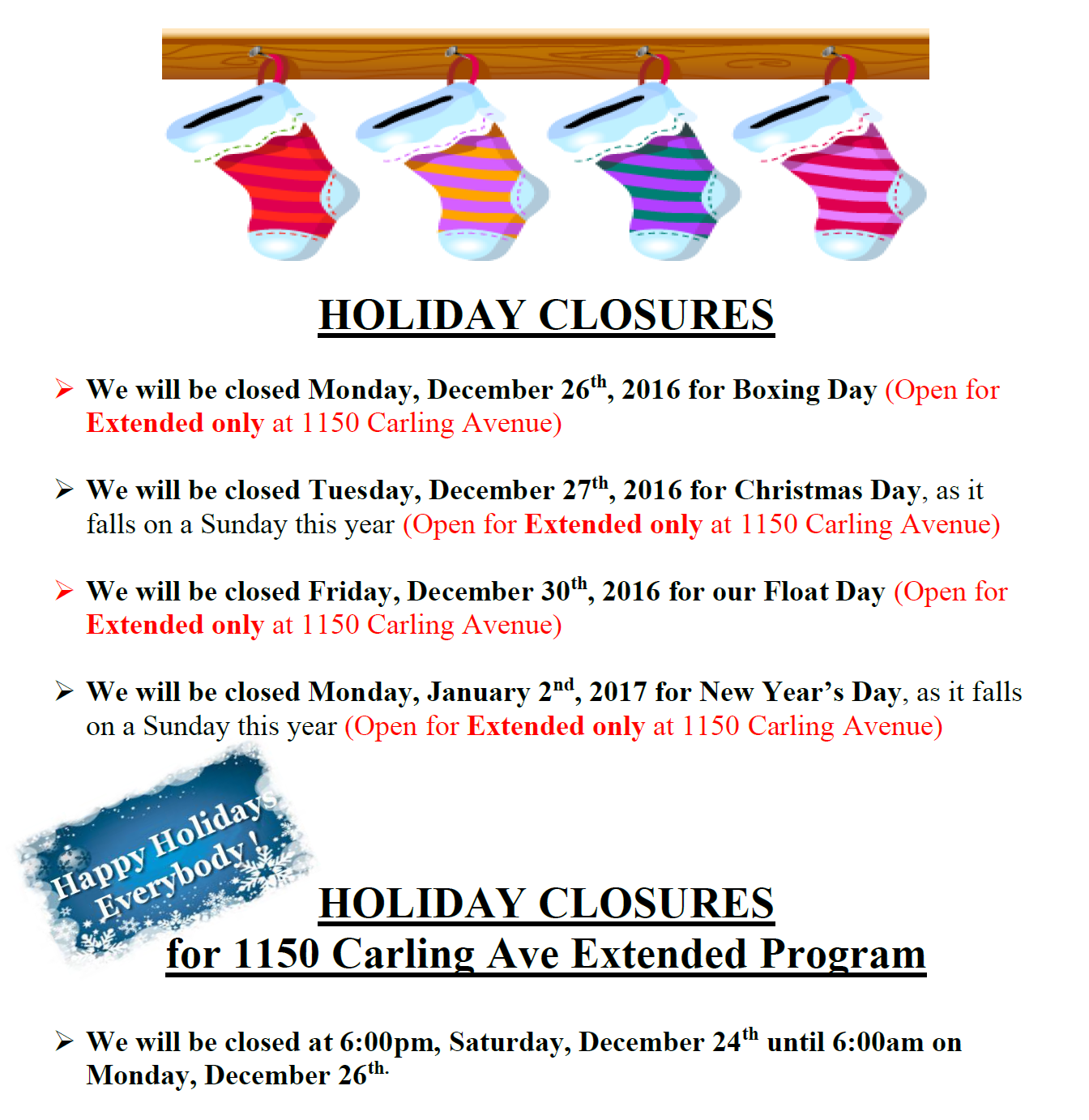 holiday-closures