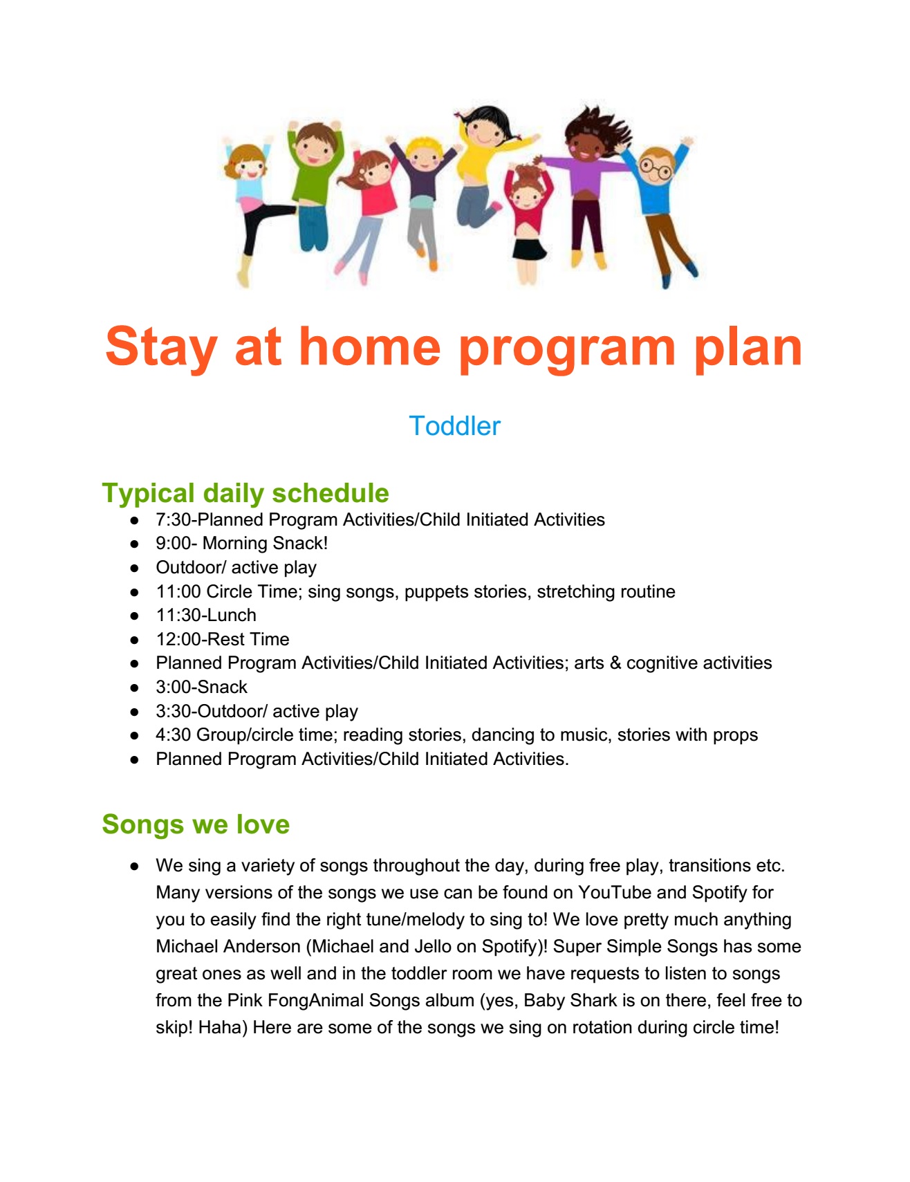 Toddler plan page 1